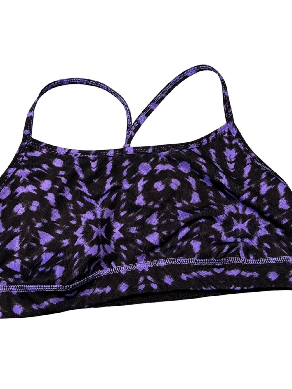 Z by Zella strappy purple tie-dye yoga sports bra unlined women’s size M.